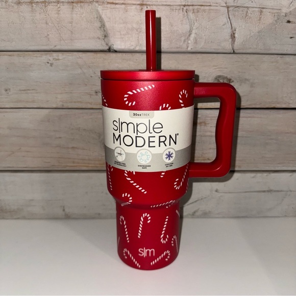 Simple Modern 30oz Trek Tumbler - Candy Canes NWT 2024 Christmas Release - Picture 1 of 7